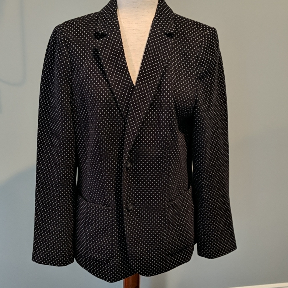 EUC Talbots Black and White Blazer size 14